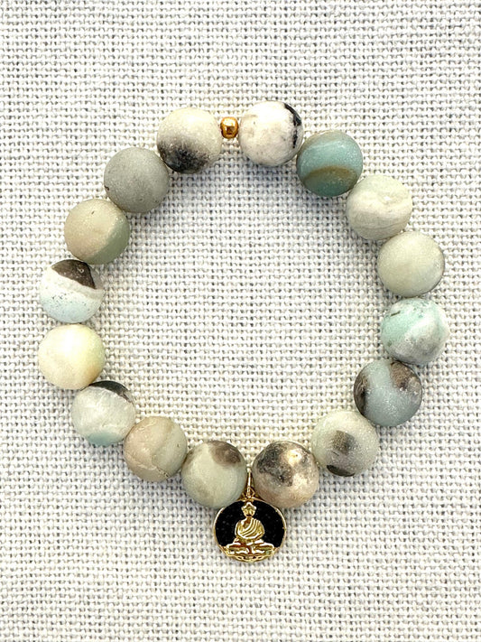 Elegant Amazonite Bracelet with Buddha Charm